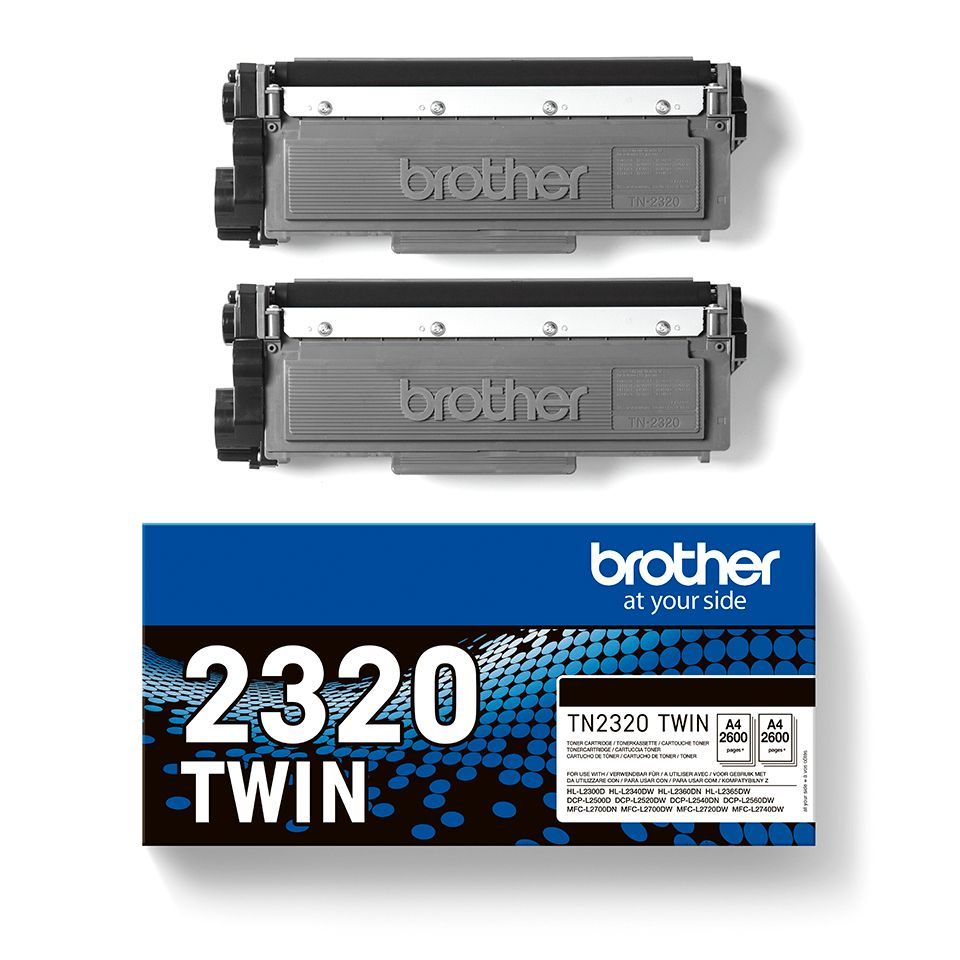 Brother TN2320 Black Toner High Capacity Cartridges - Twin Pack