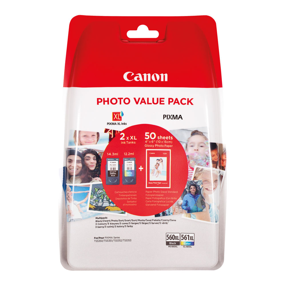 Canon PG560XL/CL561XL High Capacity Ink Cartridges - 2 Pack