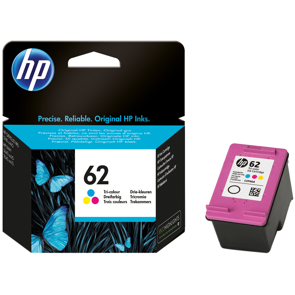 HP 62 Tri-Colour Standard Capacity Ink Cartridge  - C2P06AE