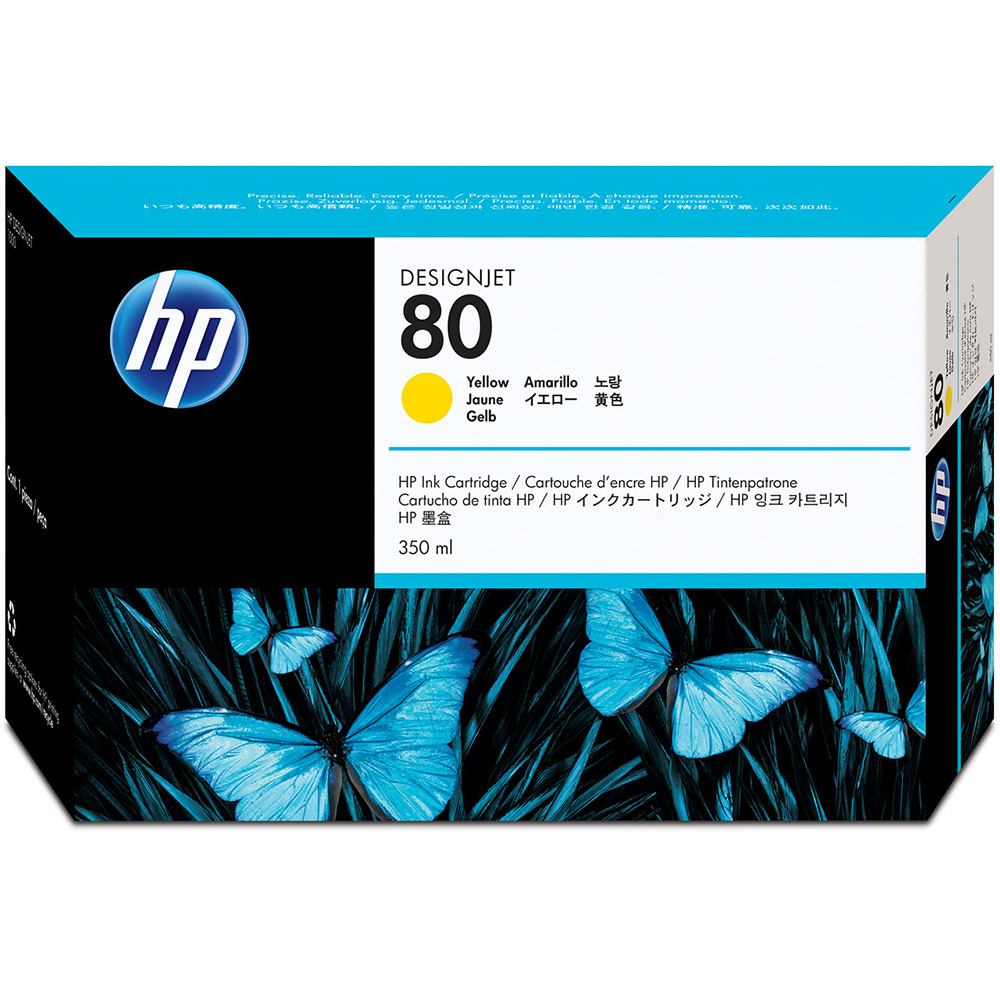 HP 80 DesignJet Yellow Ink Cartridge - 350ml - C4848A