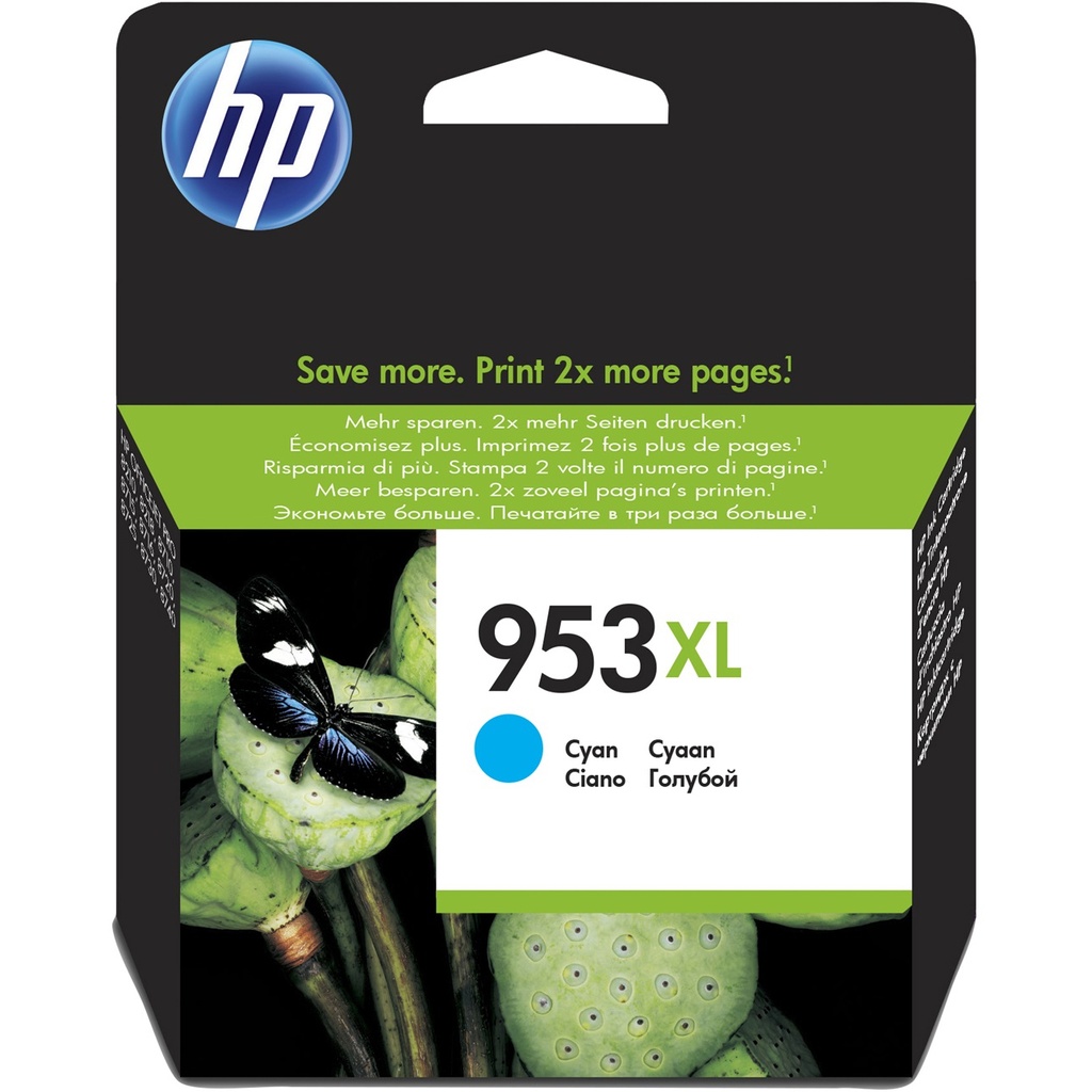 HP 953XL Cyan High Capacity Ink Cartridge - F6U16AE