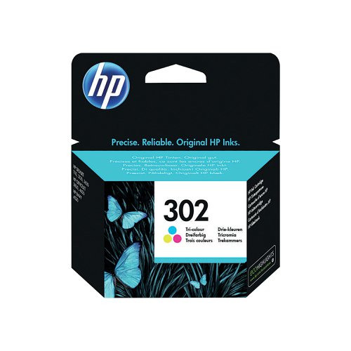 HP 302 Tri-Colour Standard Capacity Ink Cartridge - F6U65AE