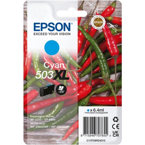 Epson 503XL Cyan High Capacity Ink Cartridge - T09R2