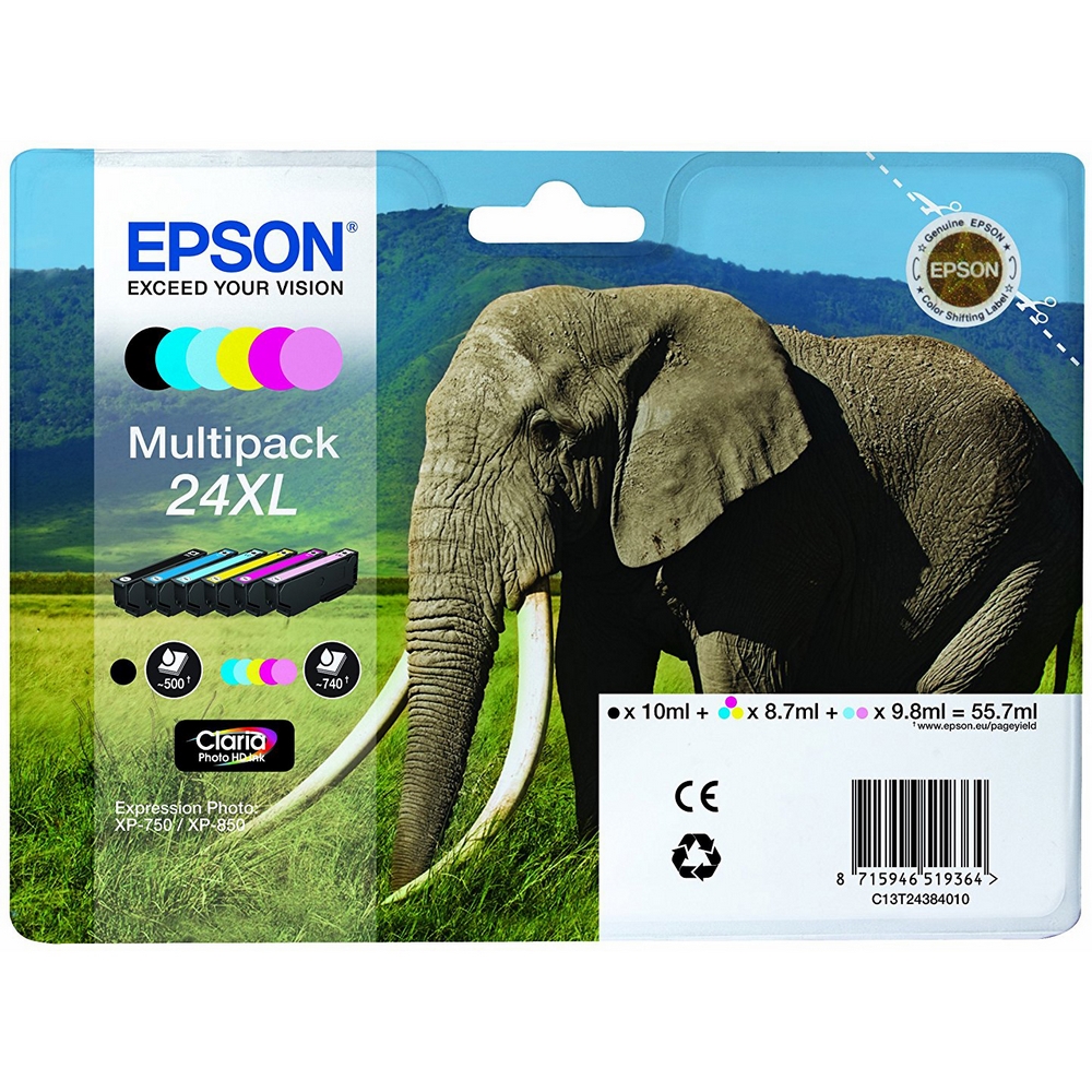 Epson 24XL High Capacity Ink Cartridge Multipack - 6 Inks - T2438