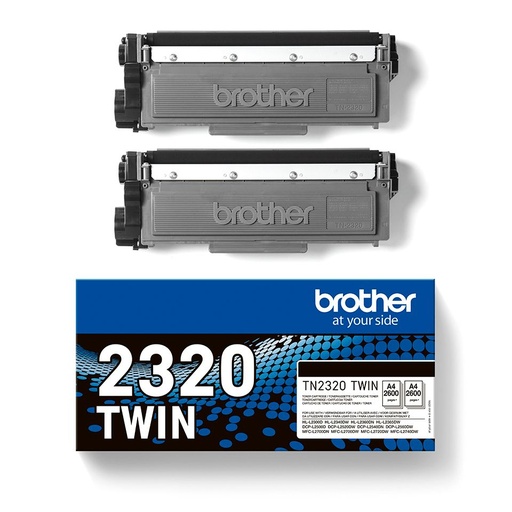 Brother TN2320 Black Toner High Capacity Cartridges - Twin Pack