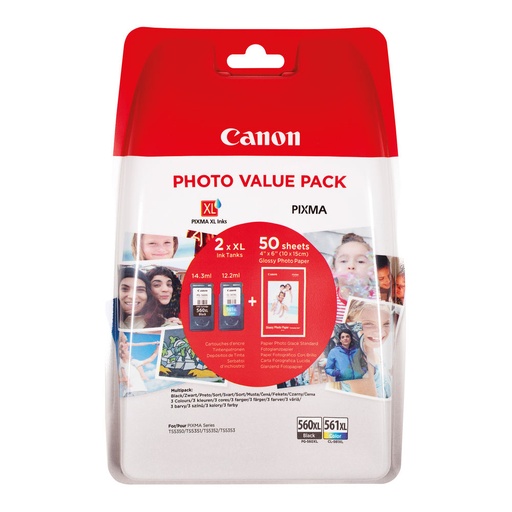 [CO66287] Canon PG560XL/CL561XL High Capacity Ink Cartridges - 2 Pack