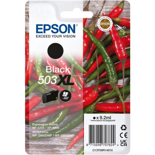 [EP70762] Epson 503XL Black High Capacity Ink Cartridge - Chilli - T09R1