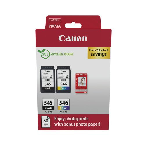 [CAPG545/CL546PVP] Canon PG545 CL546 Multipack - 2 Ink Cartridges